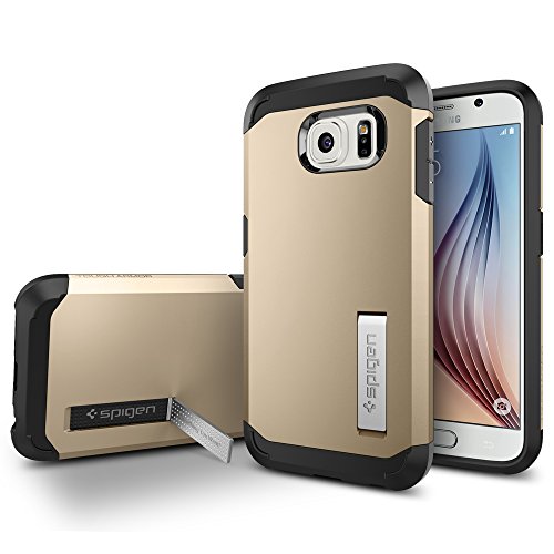 Galaxy s6 case, spigen [tough armor] heavy duty [champa…