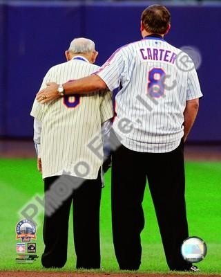 Mets Shea Stadium Last Game 8x10 - Gary Carter & Yogi Berra