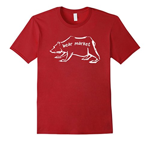 Men's Bear Market Trading t-shirt -futures, stocks, options, forex Medium Cranberry