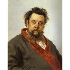 Ein Blatt von 21 Photo Glossy Sticker, jeder Sticker 6,35 cm x 3,8 cm Art Repin Modest Mussorgsky
