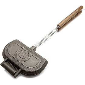 Rome's #1305 Panini Press Cooker, Cast Iron with Steel and Wood Handles