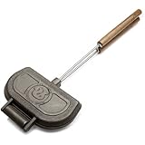 Rome's #1305 Panini Press Cooker, Cast Iron with Steel and Wood Handles