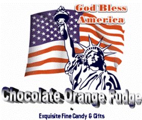 God Bless America Chocolate Orange Fudge Box by Exquisite Fine Candy & Gifts