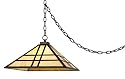 Tiffany Glass Swag Plug-In Style Chandelier