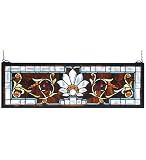 LAMPS BEAUTIFUL Tiffany Style Beveled Ellsinore Transom Stained Glass Window by Meyda Tiffany