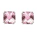 14k White Gold 7mm Pink Topaz Stud Earrings
