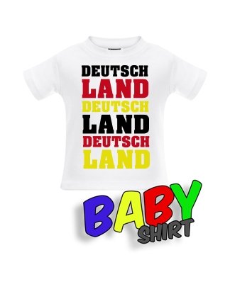 DEUTSCHLAND FAN T-SHIRT – 3 MAL DEUTSCHLAND – BABY – WEISS – T-SHIRT by Jayess-Baby Gr. 68/74