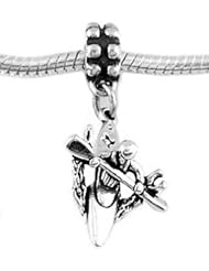Sterling Silver Three Dimensional Kayaker in Kayak Dangle Bead Charm