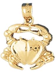 Dazzlers Solid 14 karats Gold Crab Charm Pendant available in three colors from jewelsberry (weights: 3.1 grams only)