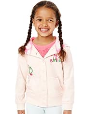 Floral & Heart Embroidered Hooded Top