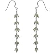 Gift for Her Silver Peridot Gemstone Dangle Earrings 4.25 inches (gnklcs329erng)