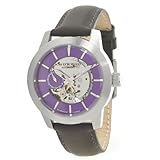 Android Women's Antiforce Open Heart Automatic Leather Strap Watch