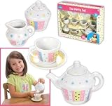 13 Piece Porcelain Pink Gingham Tea Set
