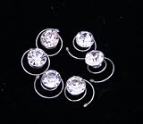 Single Clear Crystal Hair Twist (Pack of 6)