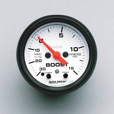 Auto Meter 5776 Phantom Full Sweep Electric Boost / Vacuum Gauge with Peak Memory and Warning