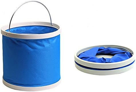 Lostin Circular 11L More Capacity Portable Outdoor Multi-Purpose Folding Bucket Telescopic Fishing Tools (Blue 02)