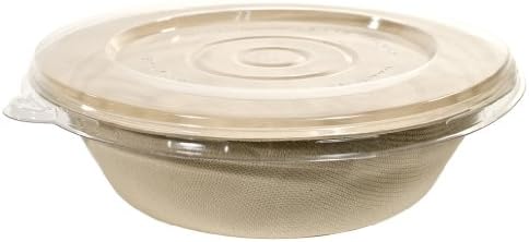 IFN Green 35-1004R Bamboo Fiber Flat PET Lid, 7.25" Length x 7.25" Width x 0.5" Height, For 27 oz Bamware Bowl (Case of 250)