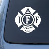 International Association of Firefighters IAFF - Car, Truck, Notebook, Vinyl Decal Sticker #2585 | Vinyl Color: White