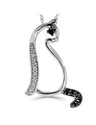 Dia-dem Sterling Silver Diamond Pendant (1cttw, Color IJ,Black, Clarity I3I4)