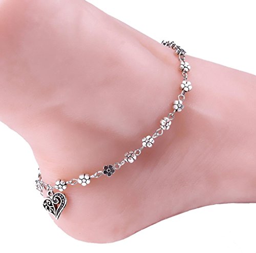 Franterd Women Anklet Bracelet Barefoot Sandal Beach Foot Silver Bead Chain