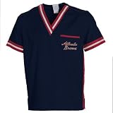 MLB Atlanta Braves Navy Blue Scrub Top (Large)
