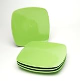 sengWare Set of 4 Square Dinner Plates - Pistachio