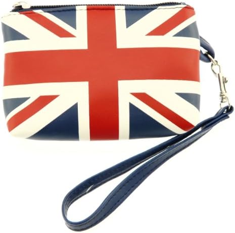 Union Jack Zip Up Purse With Detachable Wrist Strap & Inside Keyring For Holding Keys