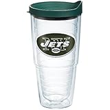 Tervis NFL New York Jets Emblem Individual Tumbler with Hunter Lid, 24 oz, Clear