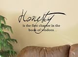 Honesty is the first chapter in the book of wisdom... Vinyl wall art Inspirational quotes and saying home decor decal sticker