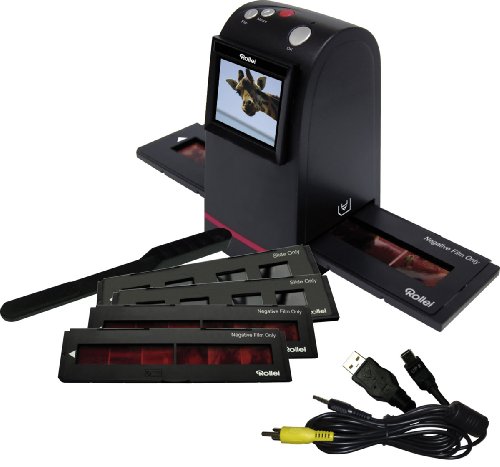 Rollei DF-S 100 DIA Film Scanner (5 Megapixel, 6 cm Farb TFT-LCD inkl. 2 Schlitten für Farbnegative und 2 Schlitten für Dias, TV out) schwarz