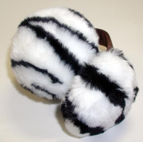 Zebra Faux Fur Ear Muffs EM/FFzp11