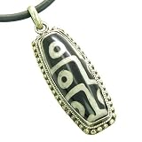 Amulet Tibetan Genuine Original DZI Bead Magic, Good 
Luck and Protection Pendant Necklace 
