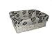 Outdoor Living : WHITE WICKER STORAGE BASKET WITH BLACK ROSE LINING MEDIUM