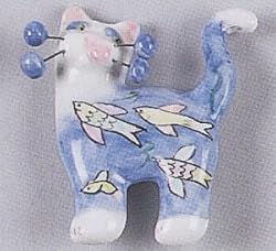 Whimsiclay Virginia Cat Pin