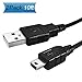 Mini USB Charger Cable for PS3 Controller Sony PlayStation 3/ PS 3 Slim SixAxis Controller Charging Cord 10ft, Type A-Male to Mini-B Data Transfer Sync Cable Extra Long 10 Feet, Pack of 2