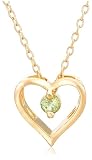 41 ougJYSRL. SL160  Yellow Gold Overlay Sterling Silver Peridot Heart Pendant, 18