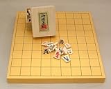 将棋セット　ヒバ１寸卓上接合将棋盤竹と源平漆書駒のセット