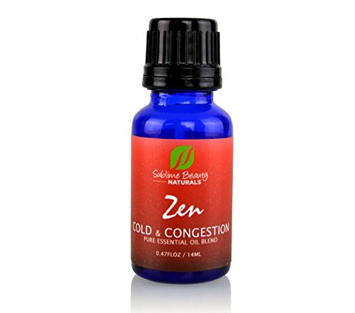 ZEN COLD and CONGESTION ESSENTIAL OIL BLEND. Topical & Aromatherapy Oils to Treat a Cold + Break up Congestion. 100% Moneyback Guarantee from Sublime NATURALS.