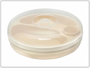 Stay Warm Feeding Dish, Ivory - Keep food warm plate dish with lid