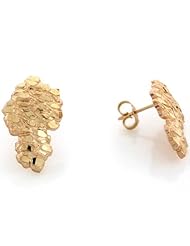 14k Solid Yellow Gold 1.2cm Nugget Pin Earrings