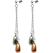 Green and Brown Faux Pearl Drop Earrings MADE WITH SWAROVSKI ELEMENTS