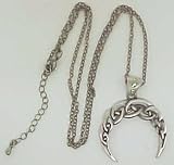 Celtic Knotwork Crescent Moon Pendant & Necklace