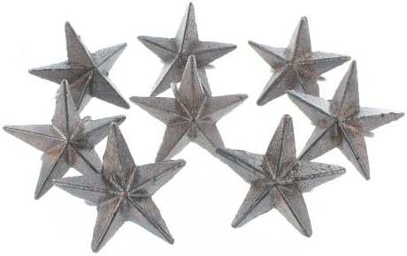 Rustic Heavy Cast Iron Star Napkin Rings / Holder - Set of 8 - Modern Western Ring