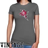 NCAA St. John's Red Storm Ladies Charcoal Distressed Logo Vintage Slim Fit T-shirt