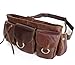 Tom Clovers Women's Men's Leather Waist Pack Fanny Bag Hip Purse Brown