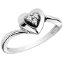 Diamond Heart Promise Ring in White Gold