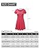 THANTH Women Round Neck Short Sleeve Pleated Lace Slim Mini Dress