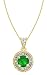 10k Yellow Gold, May Birthstone, Lab Created Emerald and Diamond Pendant