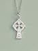 027.Delicate Sterling Silver Celtic Cross Pendant with 18