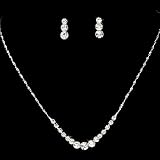 Bridesmaid Jewelry Set, Rhinestone Necklace & Earrings 570